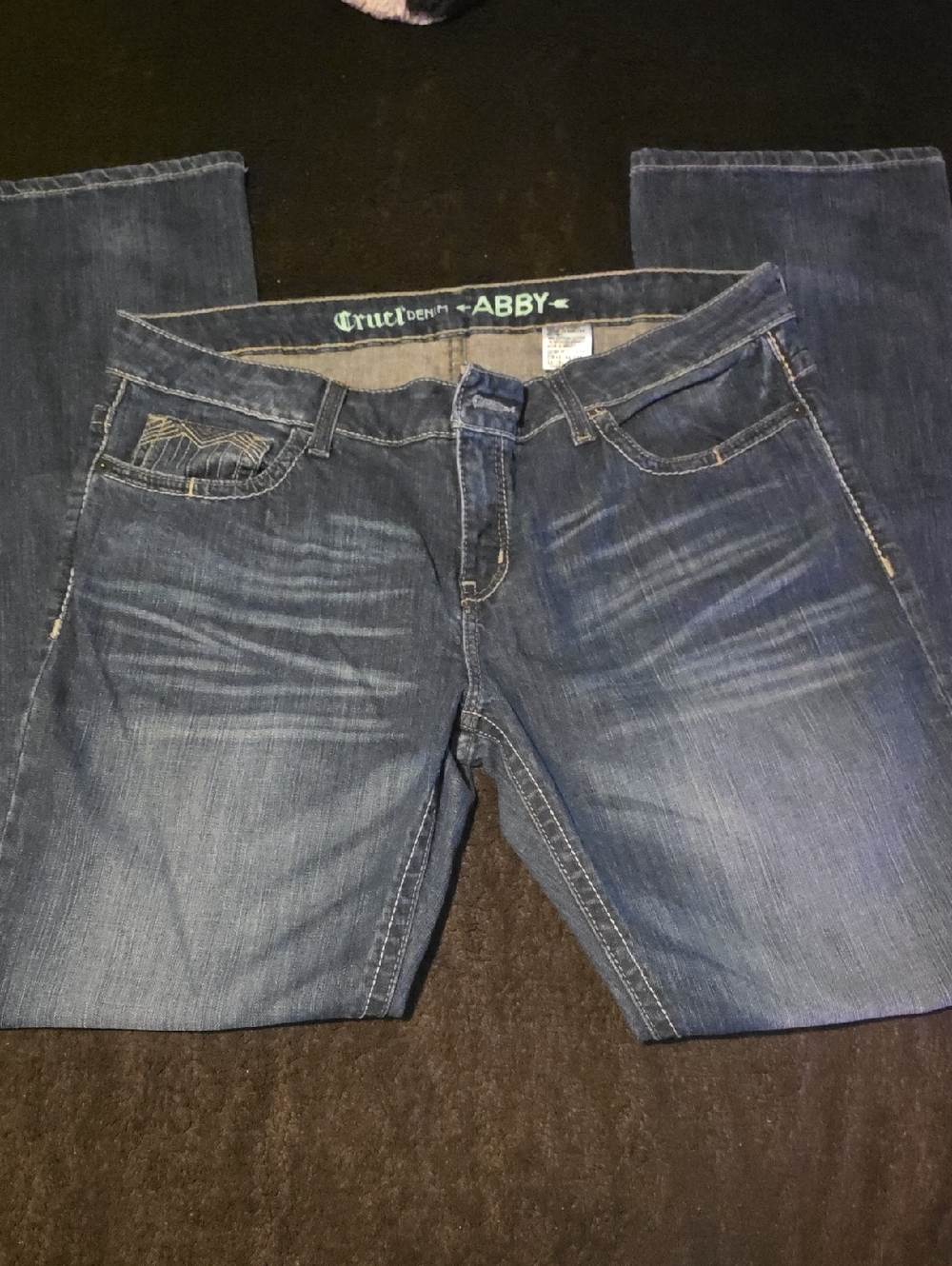 Cruel Denim Abby Boot-Cut Jeans in Dark Blue Wash